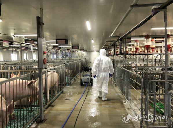 축사 내부 소독