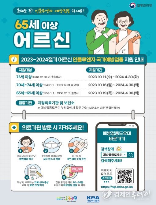 인플루엔자 예방접종 홍보 포스터