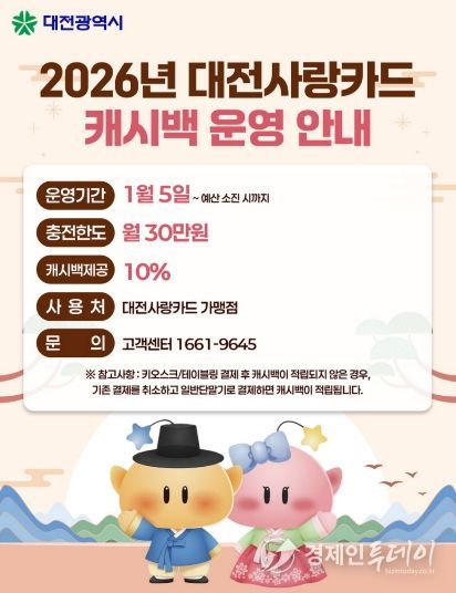 대전사랑카드 운영 홍보 포스터
