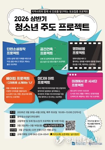 광주광역교육청 광주 시민협치진흥원, ‘청소년 주도 프로젝트’ 모집