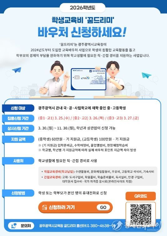 “중·고생 ‘꿈드리미’ 바우처 신청하세요”